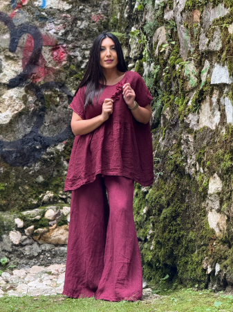 COLECTIA DE IN YOU&ME - Bluza din in 100% cu floricica