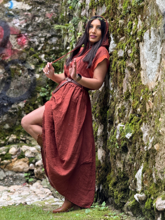 Bluza din in 100% cu gluga [4]
