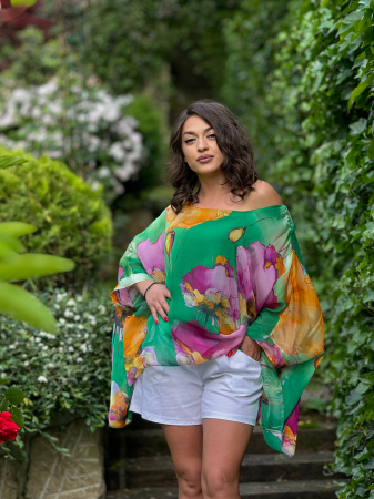 Imbracaminte de dama - Bluza din matase cu imprimeu floral