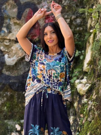 Noutati - Bluza din vascoza 100% cu imprimeu
