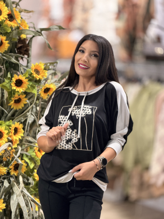 COLECTIA DE TOAMNA - Bluza din vascoza cu flori