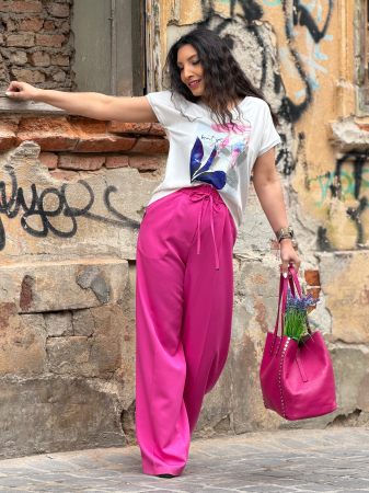 Bluza din vascoza cu imprimeu fruza mov [3]