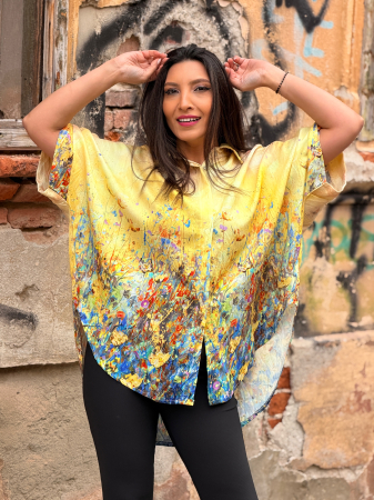 Bluze si camasi - Bluza galbena cu print picasso