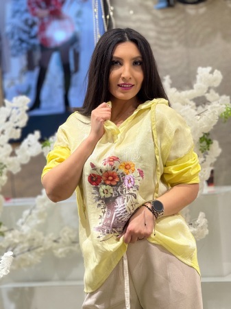 Bluza lejera cu gluga si imprimeu floral [1]