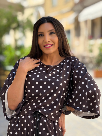 Imbracaminte de dama - Bluza lejera cu imprimeu buline