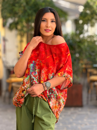 Bluza lejera cu imprimeu flori [2]