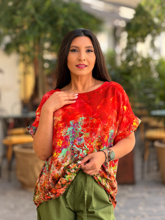 Imbracaminte de dama - Bluza lejera cu imprimeu flori
