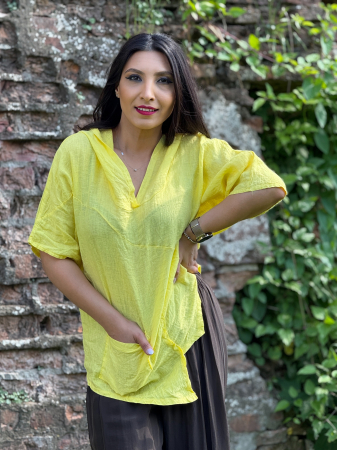 COLECTIA DE IN YOU&ME - Bluza lejera din in cu gluga