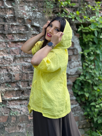 Bluza lejera din in cu gluga [2]