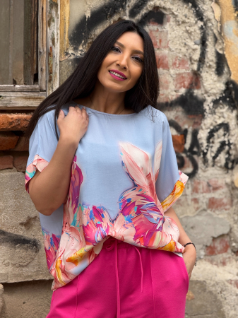 Bluza mov cu imprimeu floare [3]