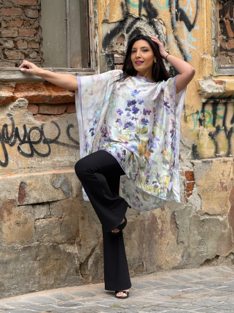 Bluza mov cu imprimeu flori de camp [2]