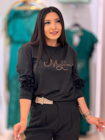 Bluza my luxe cu floare la maneca [1]