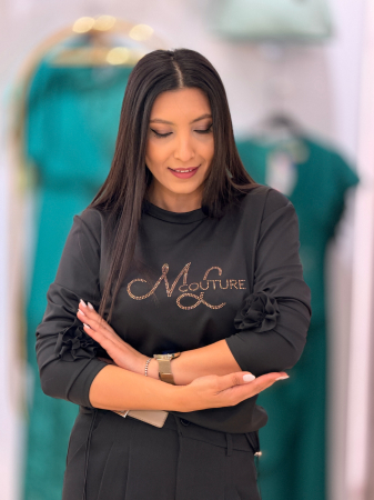 Bluza my luxe cu floare la maneca [2]