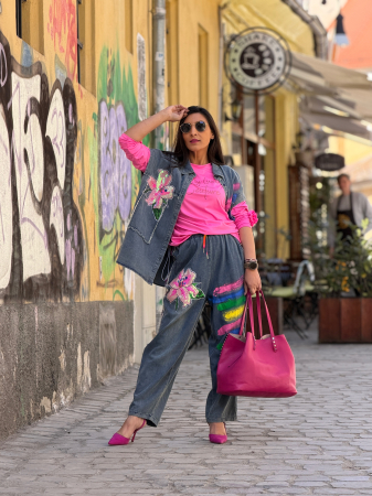 Bluza my luxe cu floare la maneca [5]