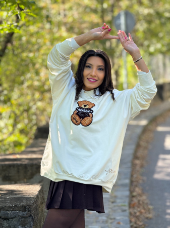 Bluza my luxe cu imprimeu ursulet [5]