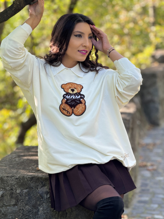 Bluza my luxe cu imprimeu ursulet [4]