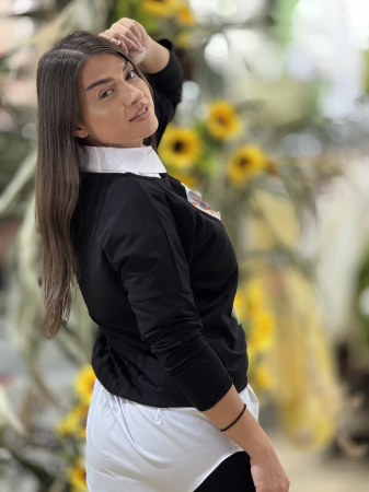 Bluza neagra cu imprimeu fetita cu perlute [3]