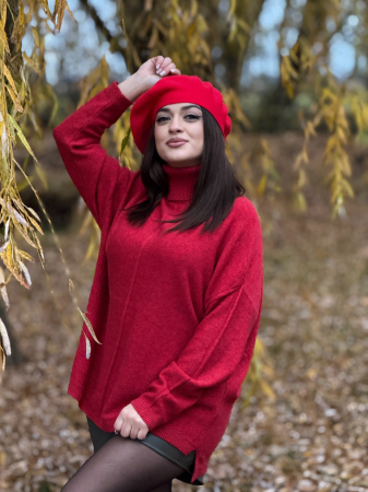 Bluza rosie cu gat inalt [1]