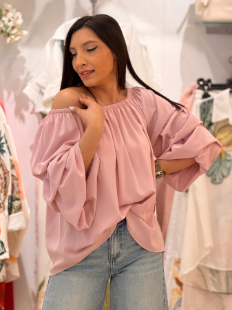 Bluza roz cu maneca bufanta [2]