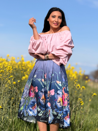 Bluze si camasi - Bluza roz cu maneca bufanta