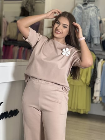 BLACK FRIDAY  DE VARA - Bluza simpla bej din vascoza