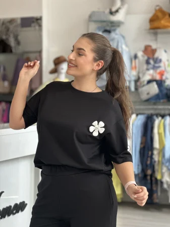 Bluza simpla neagra din vascoza [1]