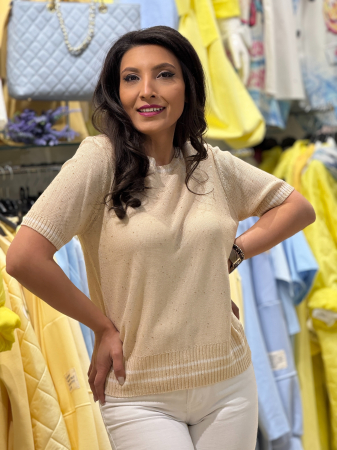 Bluza tricotata cu fir stralucitor si croiala lejera [1]