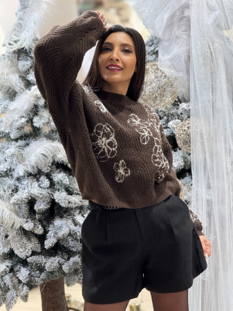 Bluza tricotata cu flori [1]