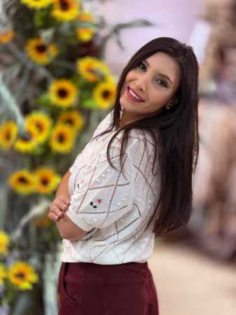 Bluza tricotata cu floricele [2]