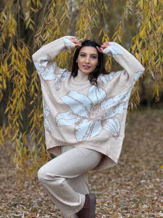 Bluze si camasi - Bluza tricotata cu imprimeu floral