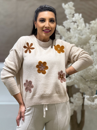 Bluza tricotata cu imprimeu floricele [1]