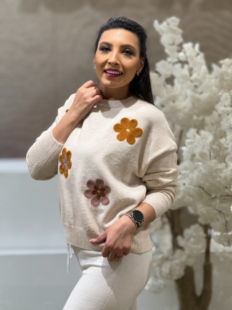 Bluza tricotata cu imprimeu floricele [2]