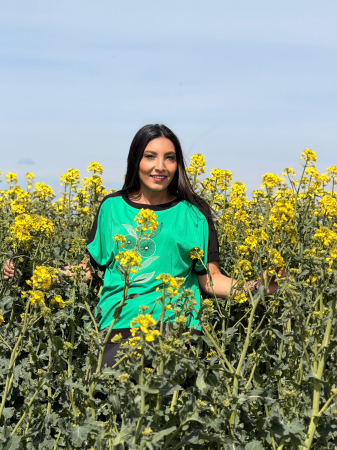 Bluza verde cu flori [2]