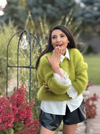 Colectia NOUA - Bluza verde din mohair