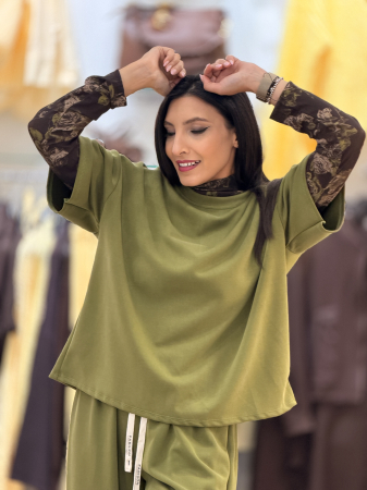 Noutati - Bluza verde oversize