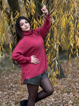 Bluza zmeura cu gat inalt [2]