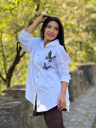 Rochie cu dungi bej [2]