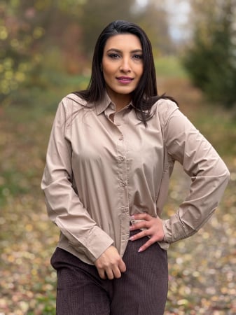 Imbracaminte de dama - Camasa bej asimetrica