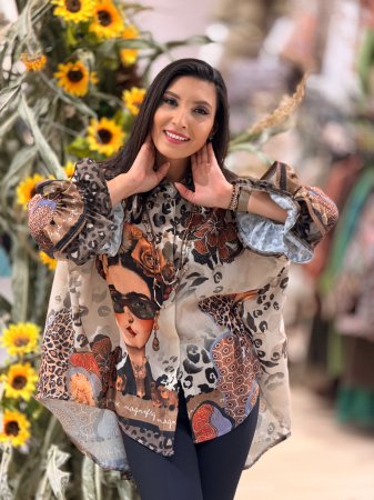 COLECTIA DE TOAMNA - Camasa cu imprimeu Frida si animal print