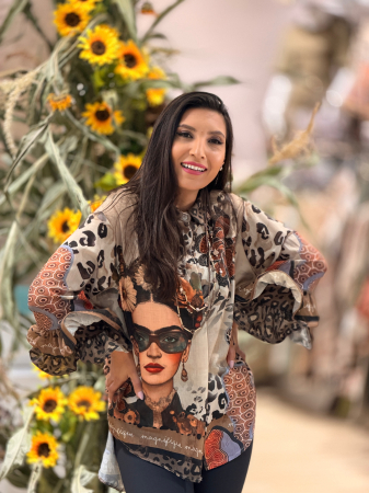 Camasa cu imprimeu Frida si animal print [5]