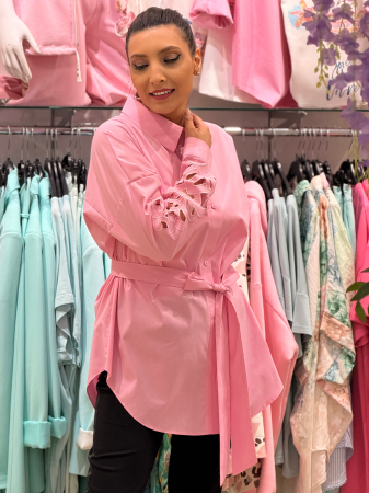 Camasa cu maneca perforata si funda la gat [4]