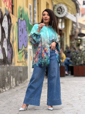 Imbracaminte de dama - Camasa cu nasturi si impimeu picasso