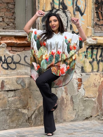 Bluze si camasi - Camasa cu nasturi si imprimeu cactus