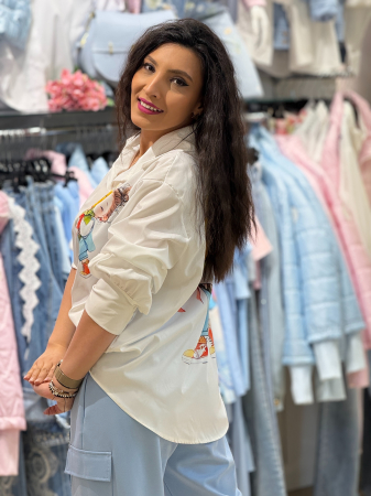 Cămașă damă cu imprimeu figurativ și nod frontal [2]