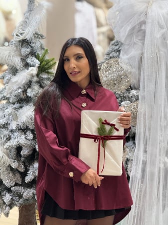 Imbracaminte de dama - Camasa din bumbac cu diamant