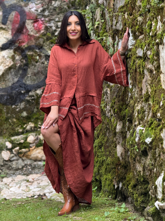 Camasa din in 100% cu broderie [4]