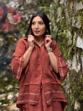 COLECTIA DE IN YOU&ME - Camasa din in 100% cu broderie