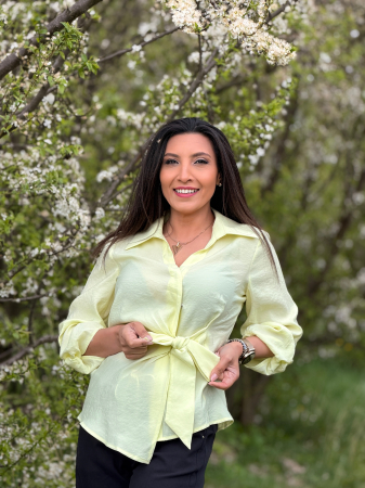 Bluze si camasi - Camasa galben pastel cu nod frontal