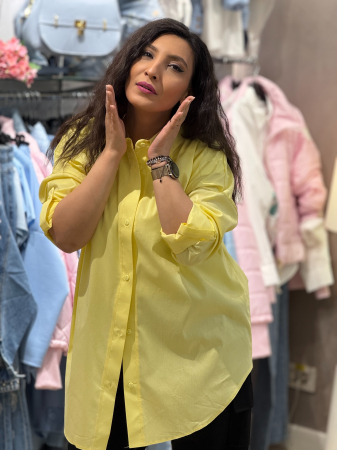 Bluze si camasi - Camasa galbena cu maneca reglabila