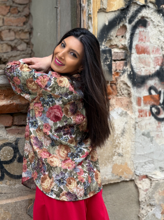 Camasa lejera cu nasturi si imprimeu floral [1]